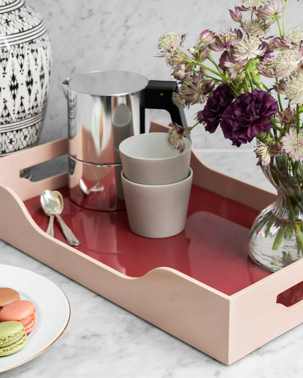 Lacquered Tray - Swell, Maroon/Pink L