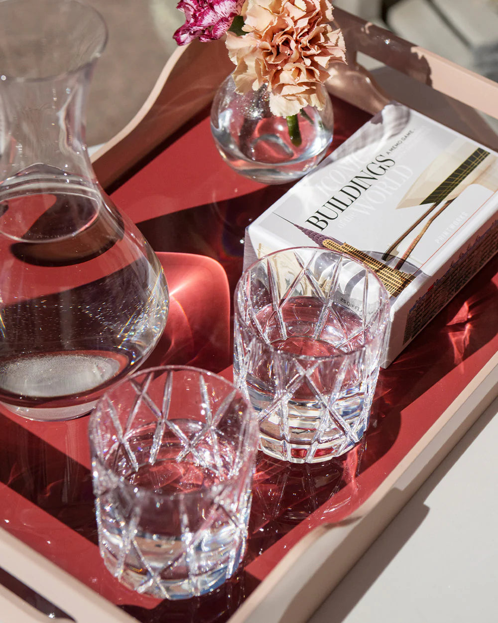 Lacquered Tray - Swell, Maroon/Pink M