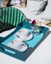 Lacquered Tray - Swell, Turquoise/Green L