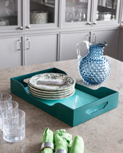 Lacquered Tray - Swell, Turquoise/Green L