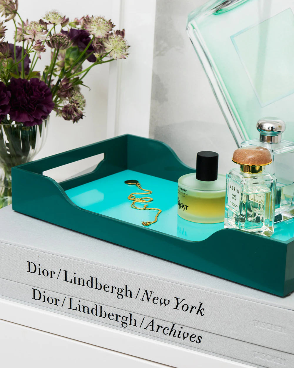 Lacquered Tray - Swell, Turquoise/Green M