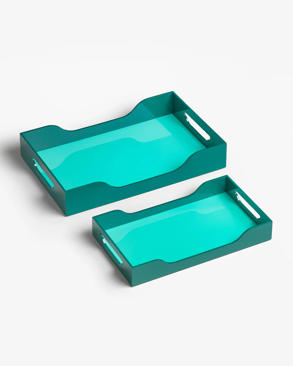 Lacquered Tray - Swell, Turquoise/Green M