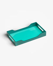 Lacquered Tray - Swell, Turquoise/Green M