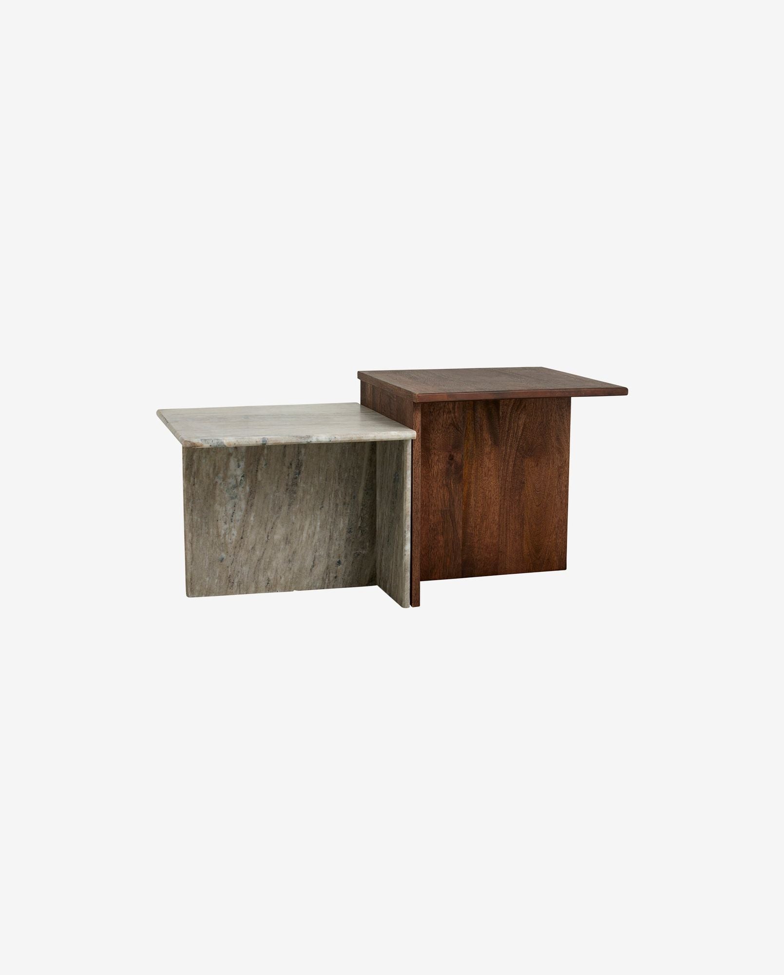 ODRA Satsbord Marmor / Mangoträ, 2-Pack