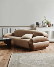 SOF Soffa Velour, Ljusbrun