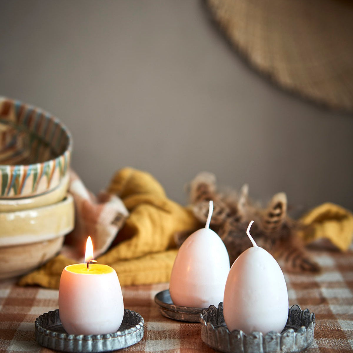 Affari of Sweden EGG CANDLES Hönsägg med gula, Vit - Azalea Home