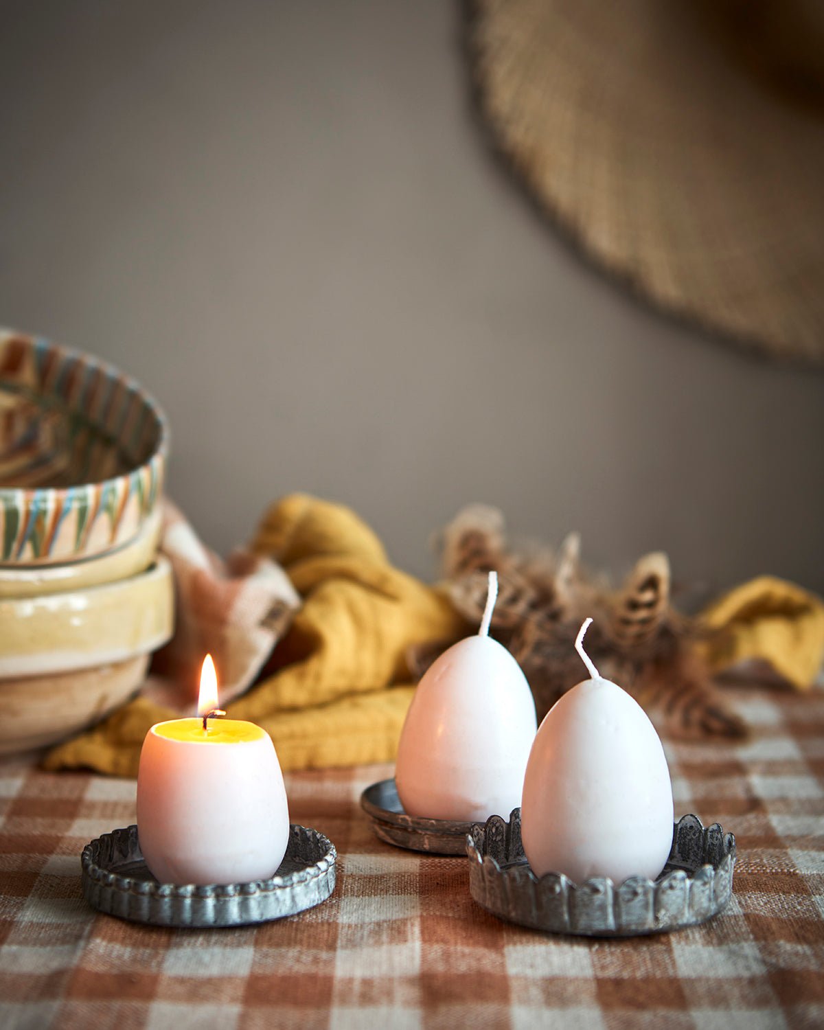 Affari of Sweden EGG CANDLES Hönsägg med gula, Vit - Azalea Home