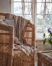 Affari of Sweden HILDA Filt/duk, Natur/brun/rosa/gul - Azalea Home
