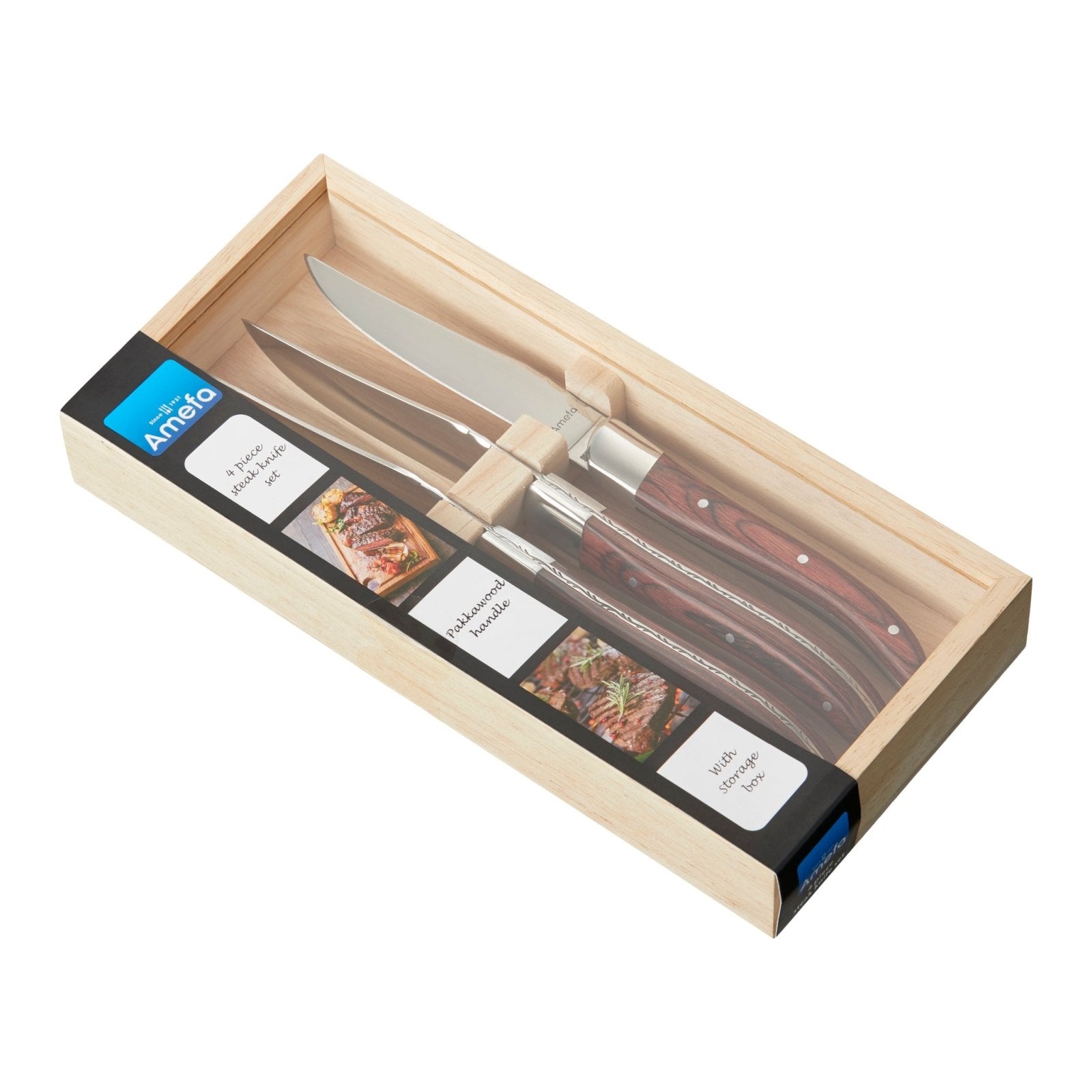 Amefa Grillkniv Royal Steak 4 - p Brown i träbox - Azalea Home