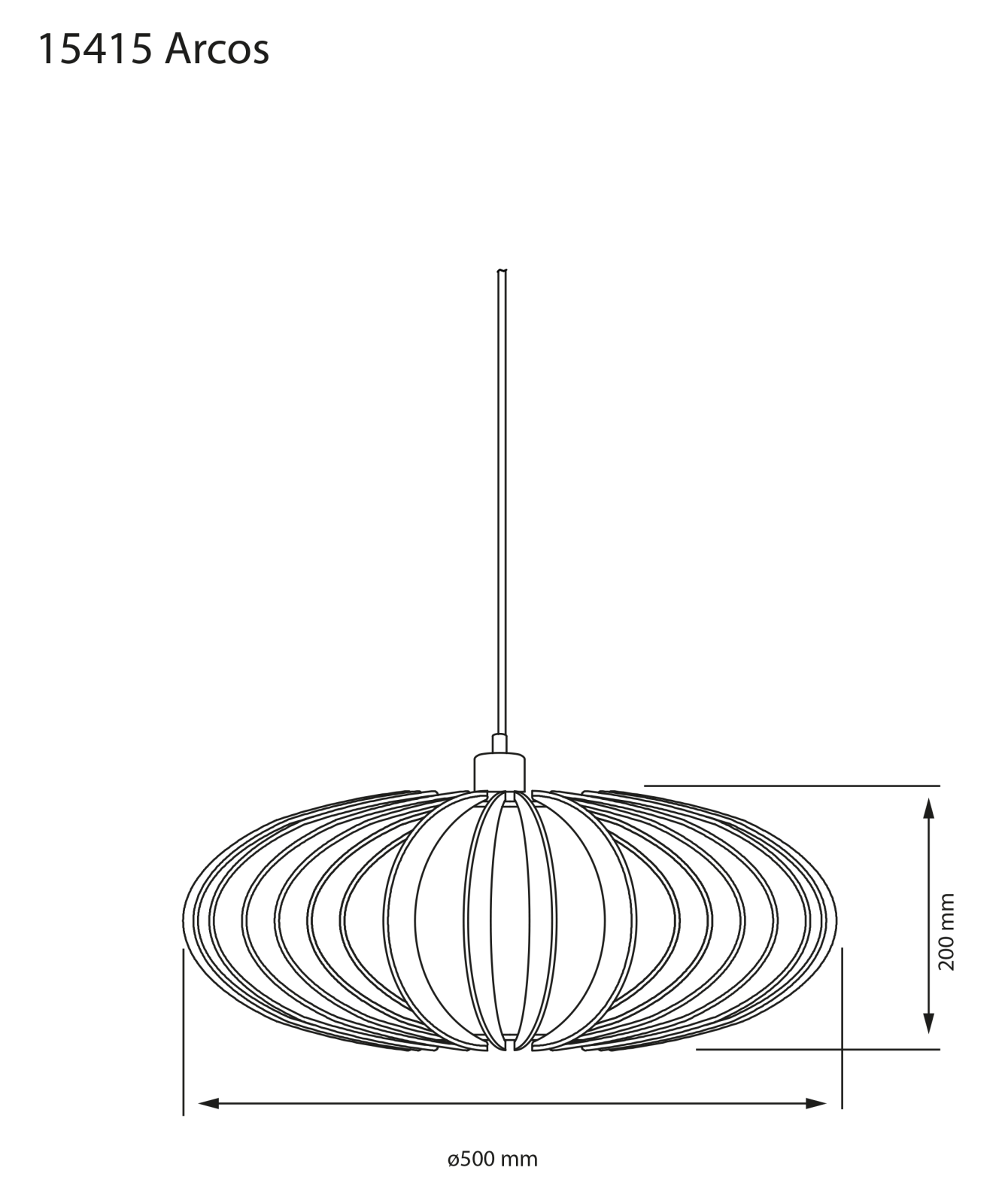 Aneta Lighting ARCOS taklampa, natur - Azalea Home