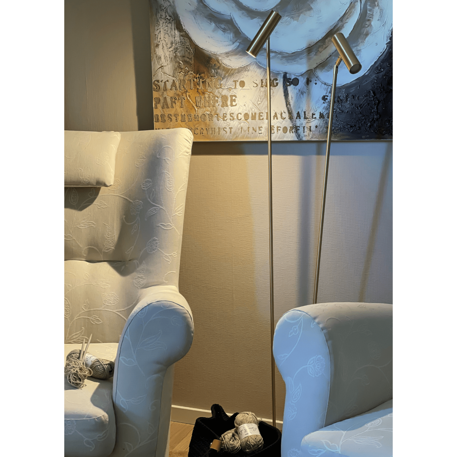 Aneta Lighting ARTIC golvlampa dubbel, matt mässing - Azalea Home