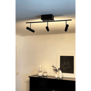 Aneta Lighting ARTIC takspot rak 3:a, svart - Azalea Home