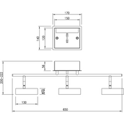 Aneta Lighting ARTIC takspot rak 3:a, vit - Azalea Home