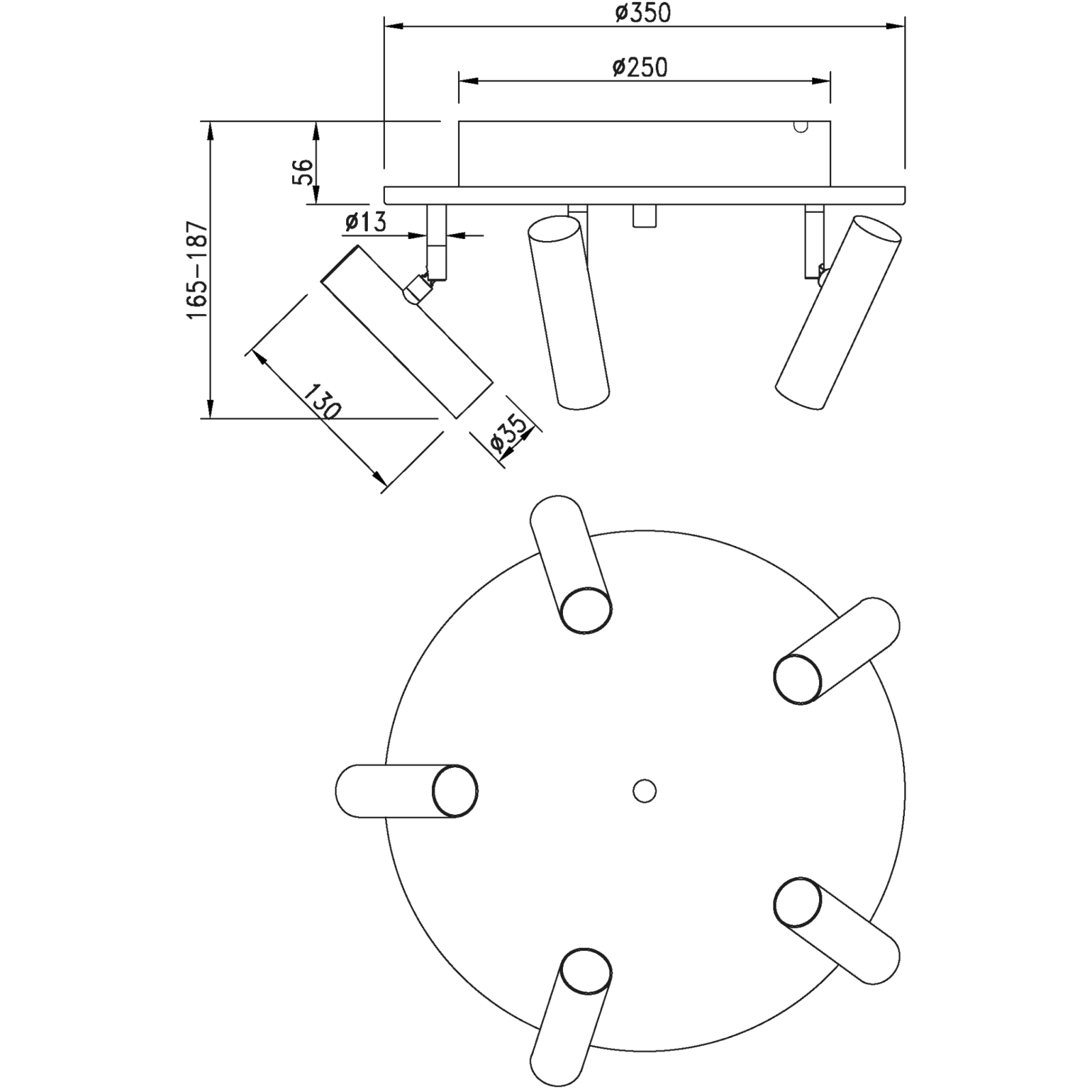 Aneta Lighting ARTIC takspot rund 5:a, vit - Azalea Home