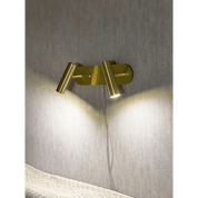 Aneta Lighting ARTIC vägglampa dubbel, matt mässing - Azalea Home