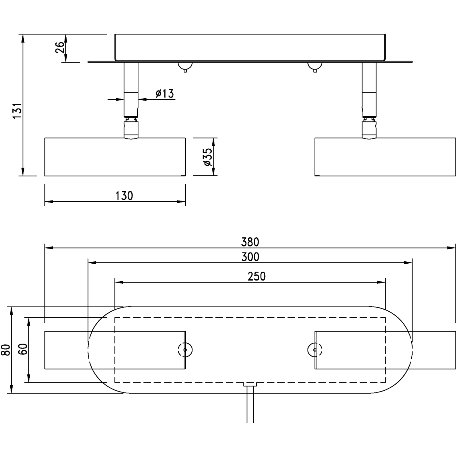 Aneta Lighting ARTIC vägglampa dubbel, vit - Azalea Home