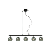Aneta Lighting ATOM taklampa 5:a rak, svart/rök - Azalea Home