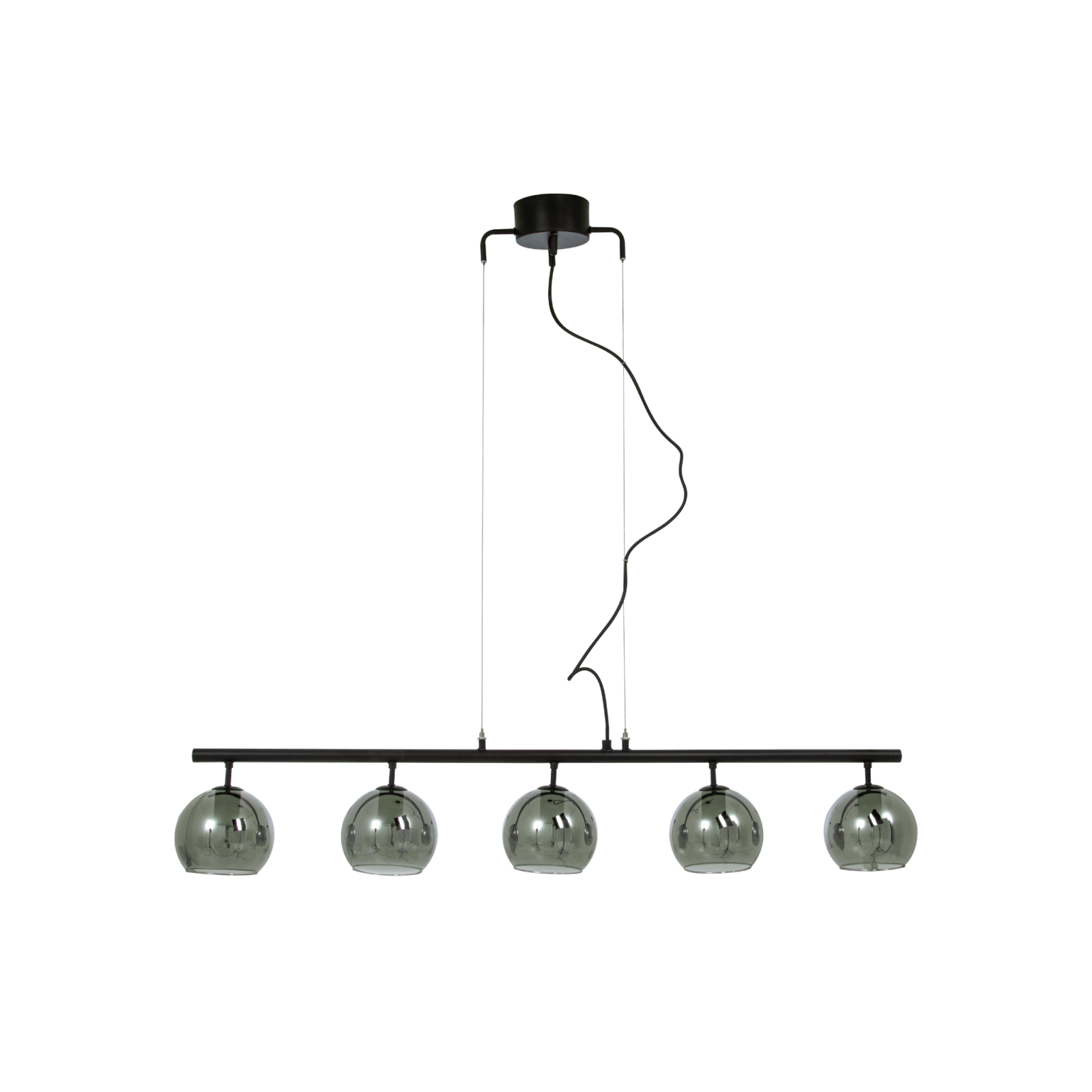 Aneta Lighting ATOM taklampa 5:a rak, svart/rök - Azalea Home