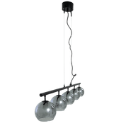 Aneta Lighting ATOM taklampa 5:a rak, svart/rök - Azalea Home