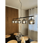 Aneta Lighting ATOM taklampa 5:a rak, svart/rök - Azalea Home