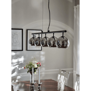 Aneta Lighting ATOM taklampa 5:a rak, svart/rök - Azalea Home