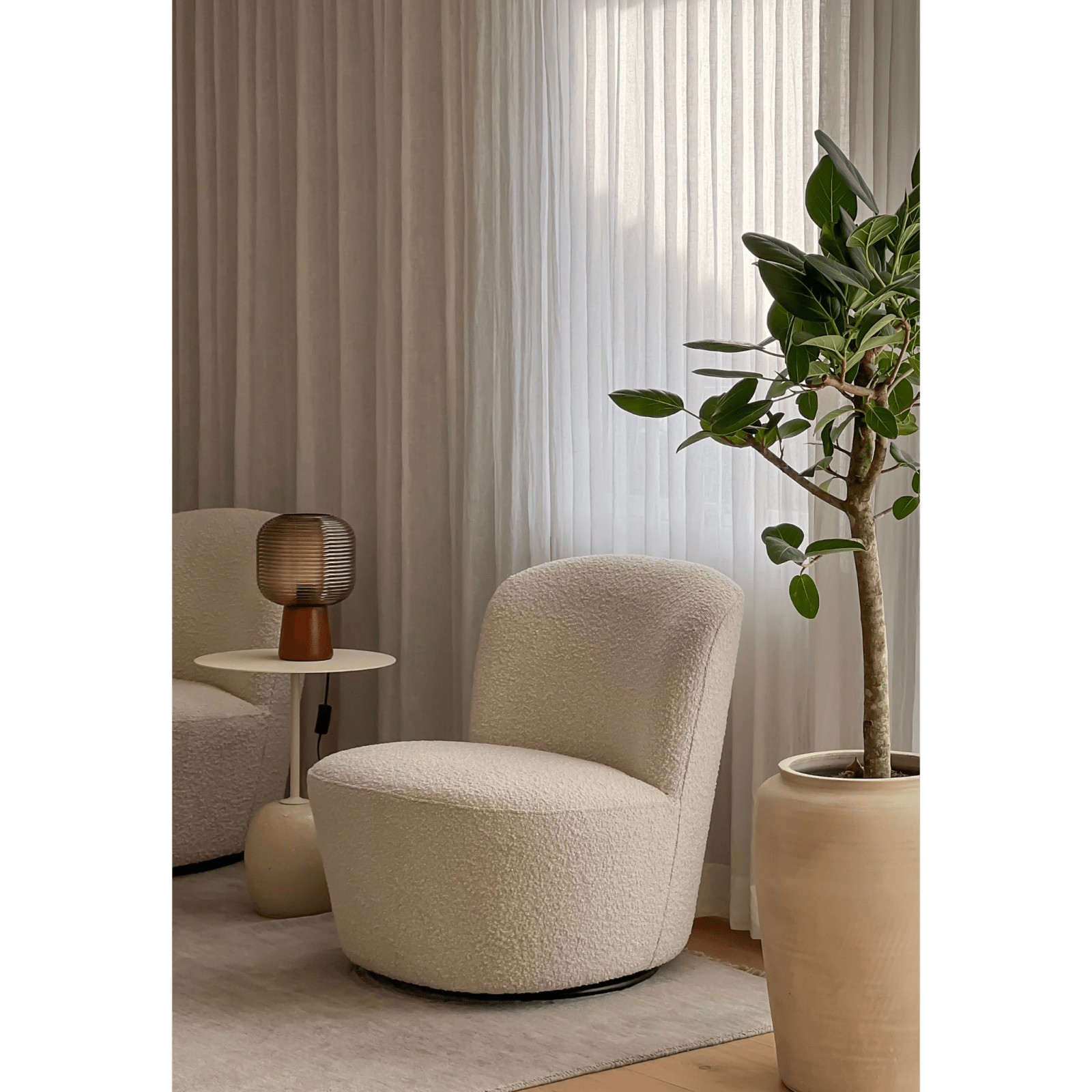 Aneta Lighting AURA bordlampa, brunbets/ brun - Azalea Home