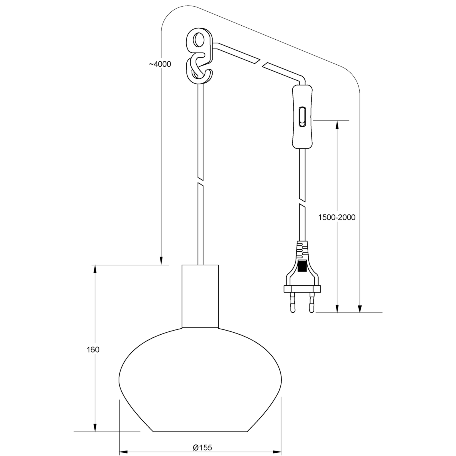 Aneta Lighting BELL fönsterlampa, matt mässing/vit - Azalea Home