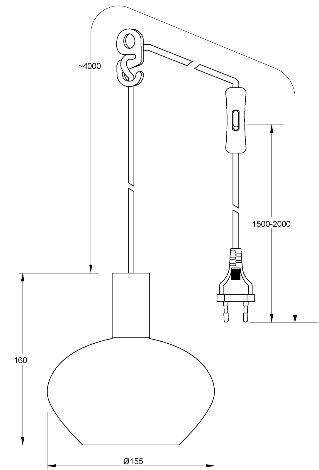 Aneta Lighting BELL fönsterlampa, svart/vit - Azalea Home