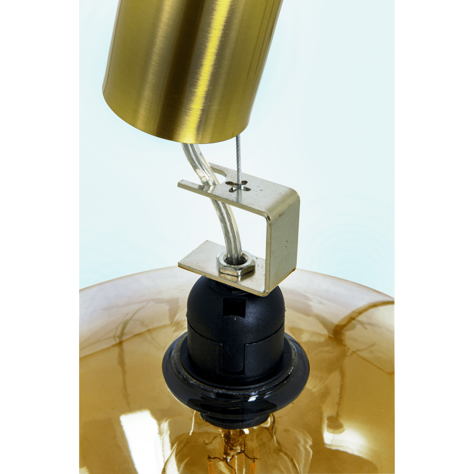 Aneta Lighting BELL taklampa 35cm, matt mässing/amber - Azalea Home