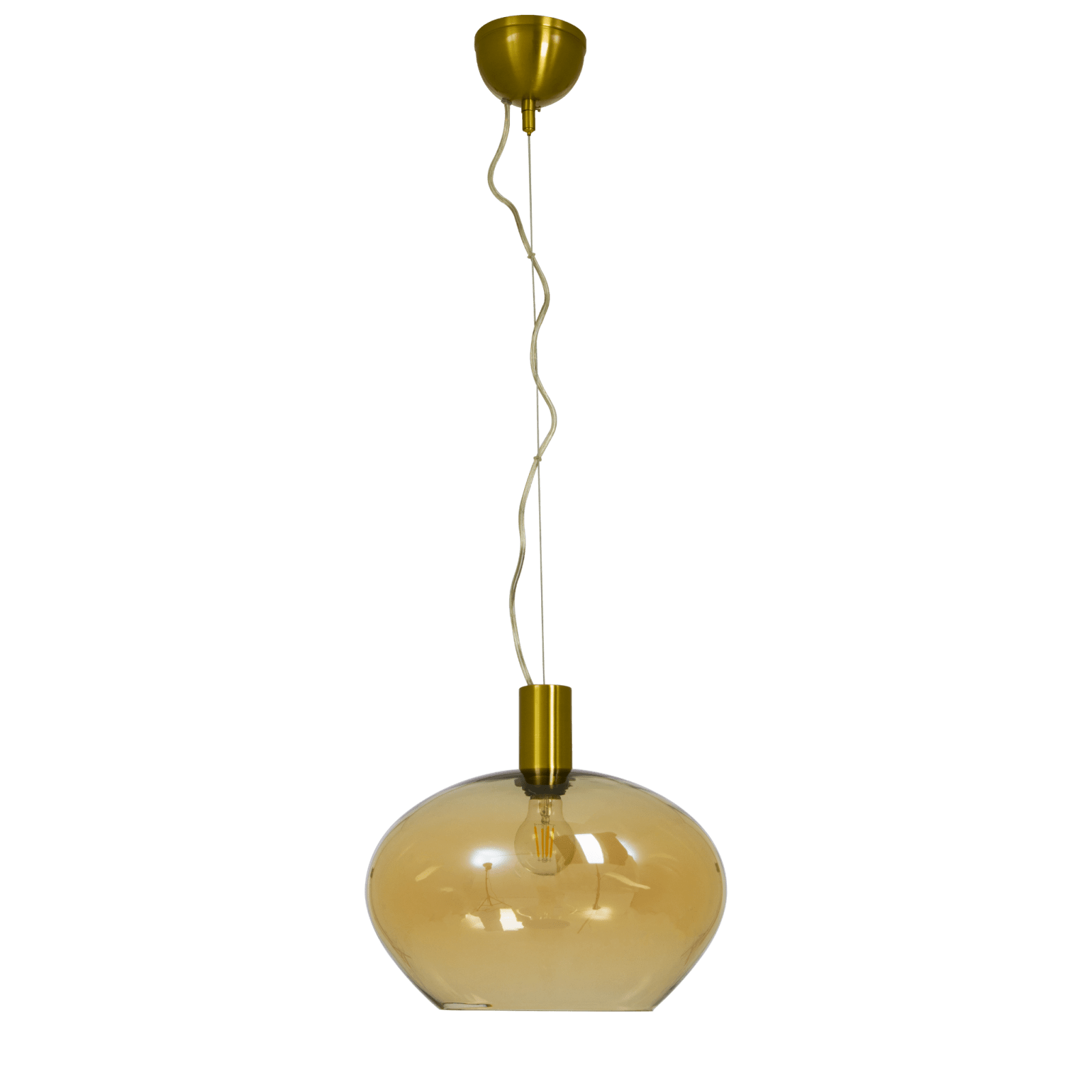 Aneta Lighting BELL taklampa 35cm, matt mässing/amber - Azalea Home