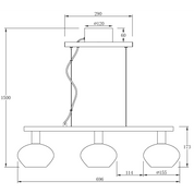 Aneta Lighting BELL taklampa 3:a rak, matt mässing/rök - Azalea Home