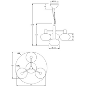 Aneta Lighting BELL taklampa 4:a, matt mässing/amber - Azalea Home