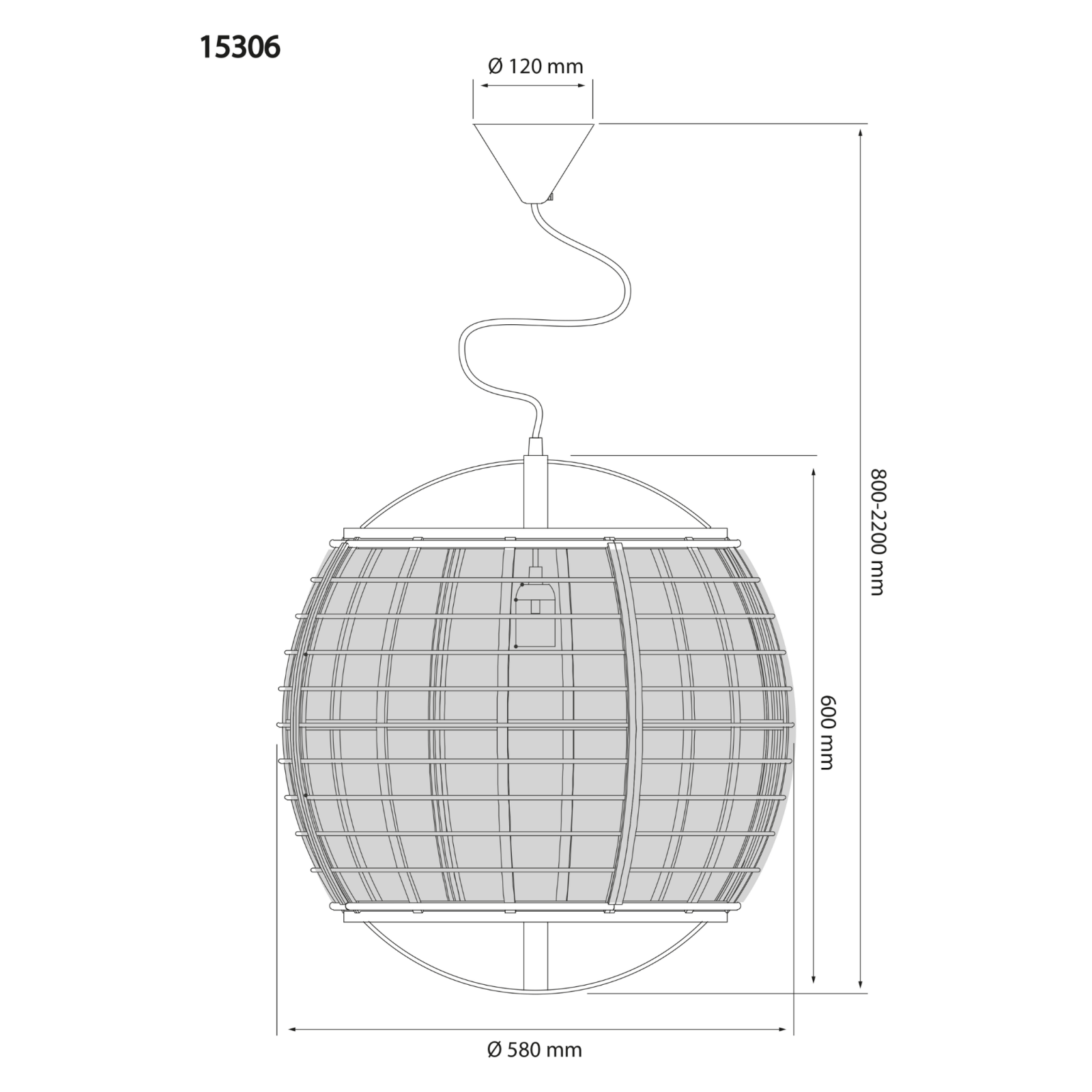 Aneta Lighting BORNEO taklampa Ø58, natur - Azalea Home