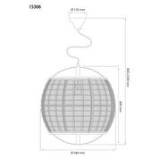 Aneta Lighting BORNEO taklampa Ø58, natur - Azalea Home