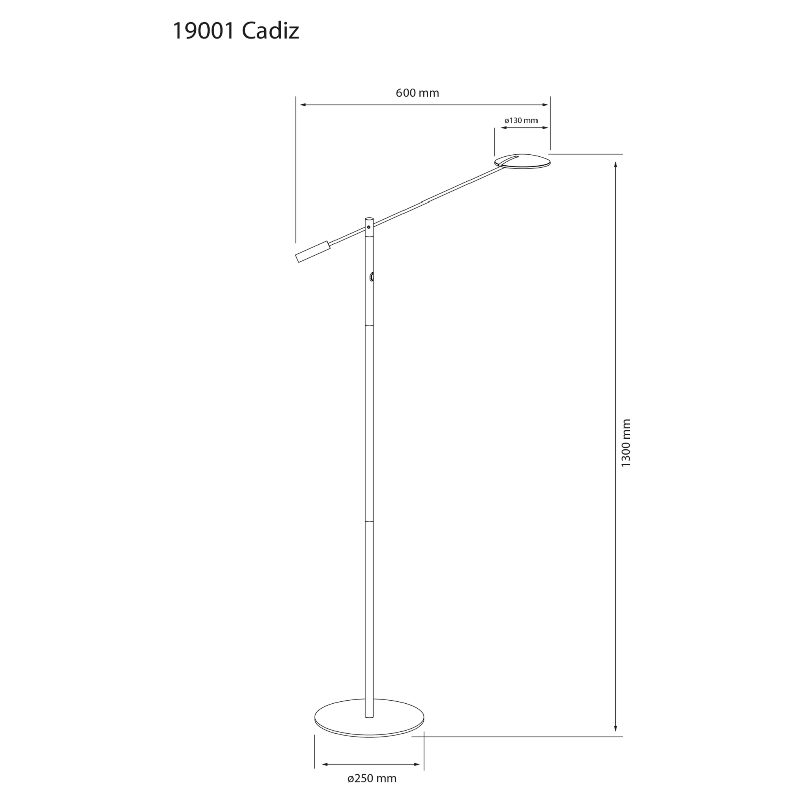 Aneta Lighting CADIZ golvlampa, svart/matt mässing - Azalea Home