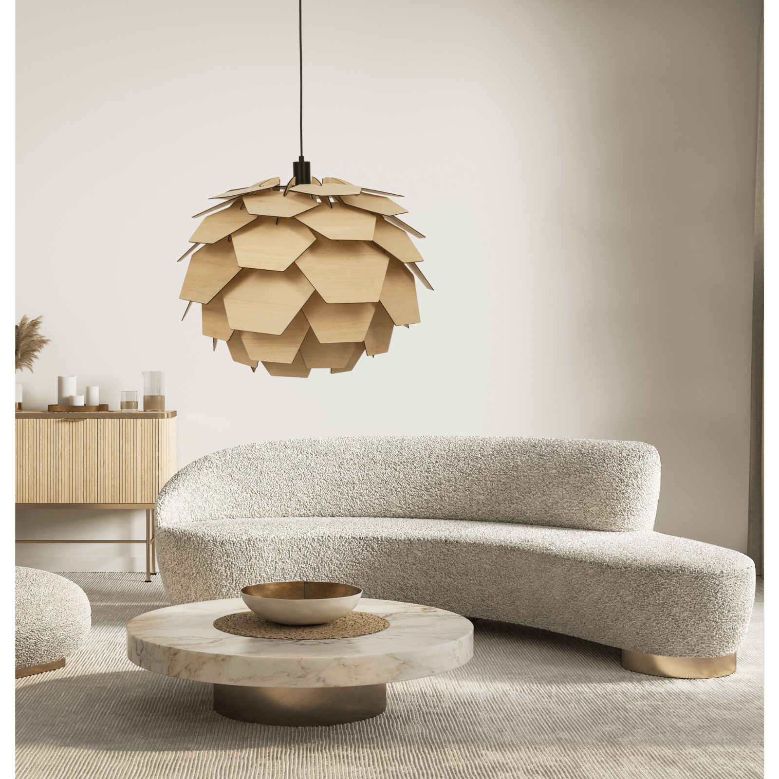 Aneta Lighting CARPATICA taklampa Ø60, natur - Azalea Home