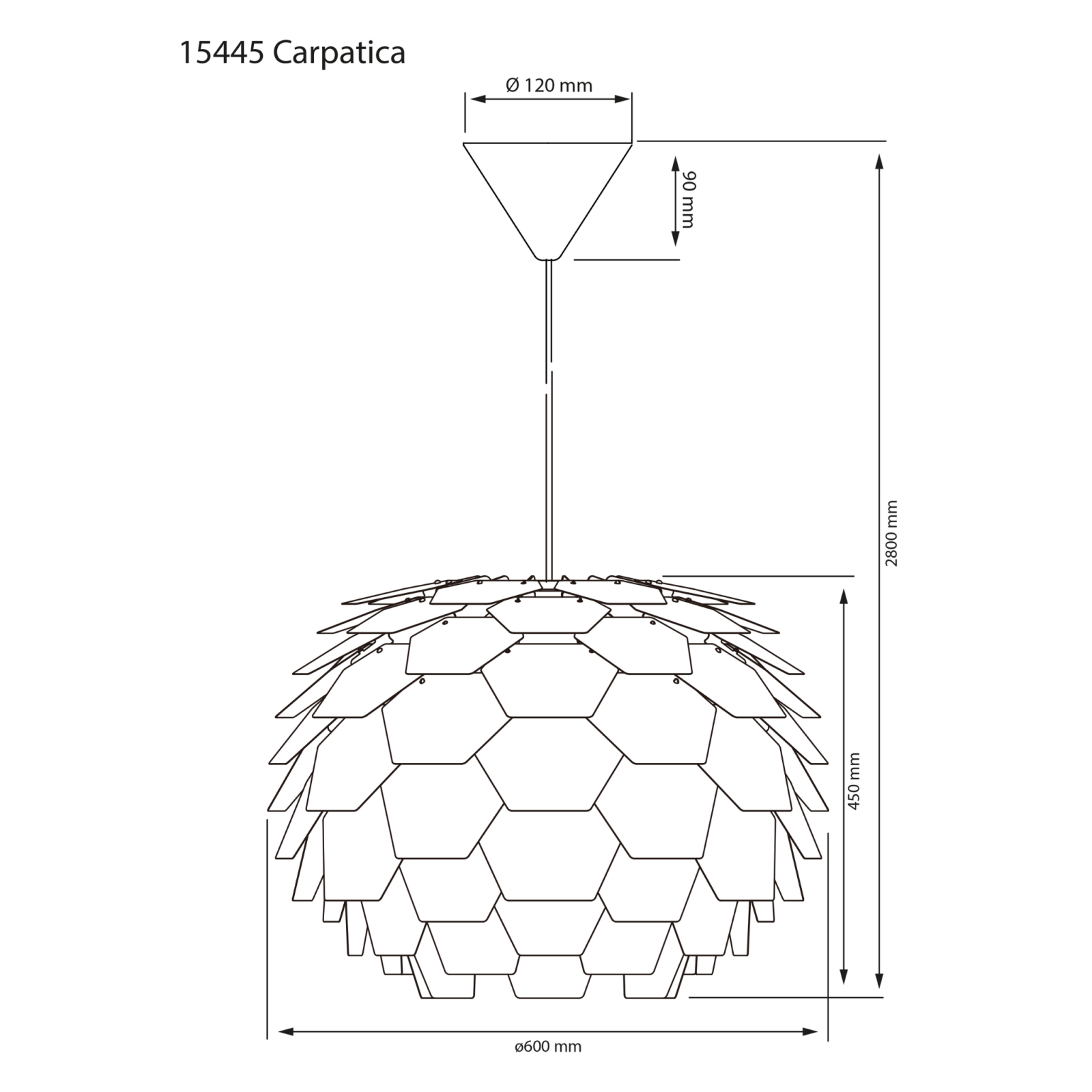 Aneta Lighting CARPATICA taklampa Ø60, vit - Azalea Home