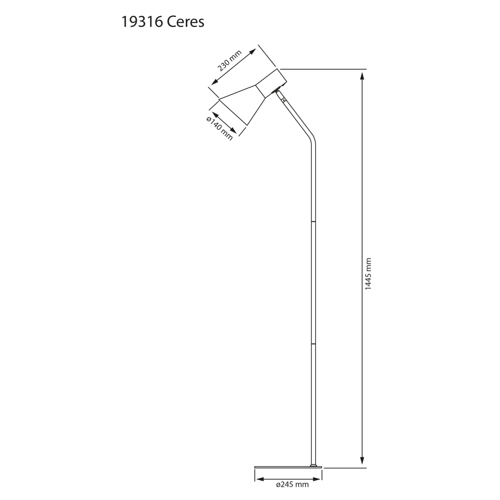 Aneta Lighting CERES golvlampa, svart - Azalea Home