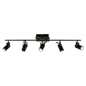 Aneta Lighting CILINDRO takspot 5:a rak, svart/matt mässing - Azalea Home