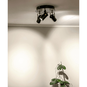 Aneta Lighting CILINDRO takspot rondell, svart/matt mässing - Azalea Home