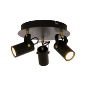 Aneta Lighting CILINDRO takspot rondell, svart/matt mässing - Azalea Home