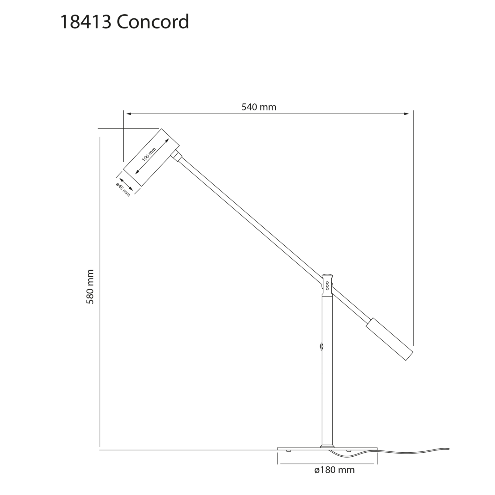 Aneta Lighting CONCORD bordslampa, vit - Azalea Home