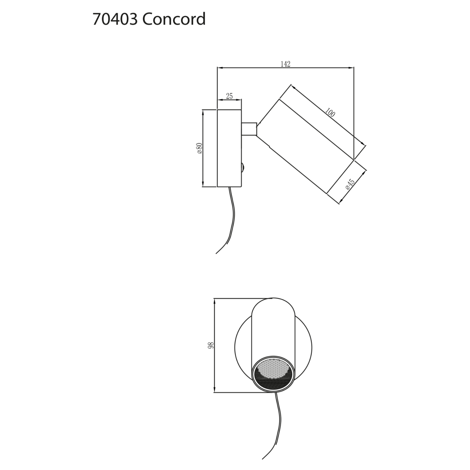 Aneta Lighting CONCORD vägglampa, vit - Azalea Home