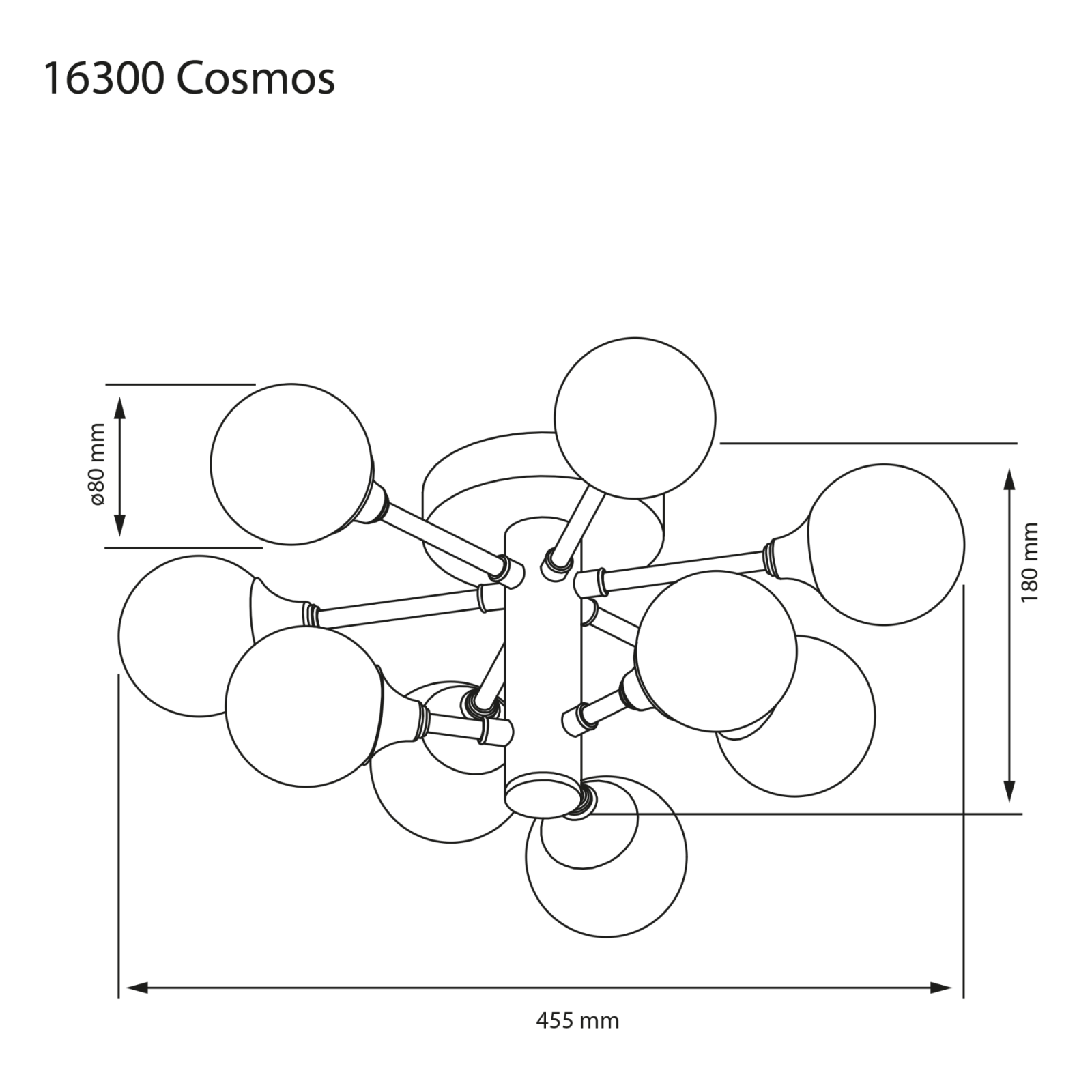 Aneta Lighting COSMOS plafond bad, matt mässing/vit - Azalea Home