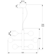 Aneta Lighting COSMOS taklampa 12 - arm, matt mässing/vit - Azalea Home
