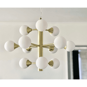 Aneta Lighting COSMOS taklampa 12 - arm, matt mässing/vit - Azalea Home