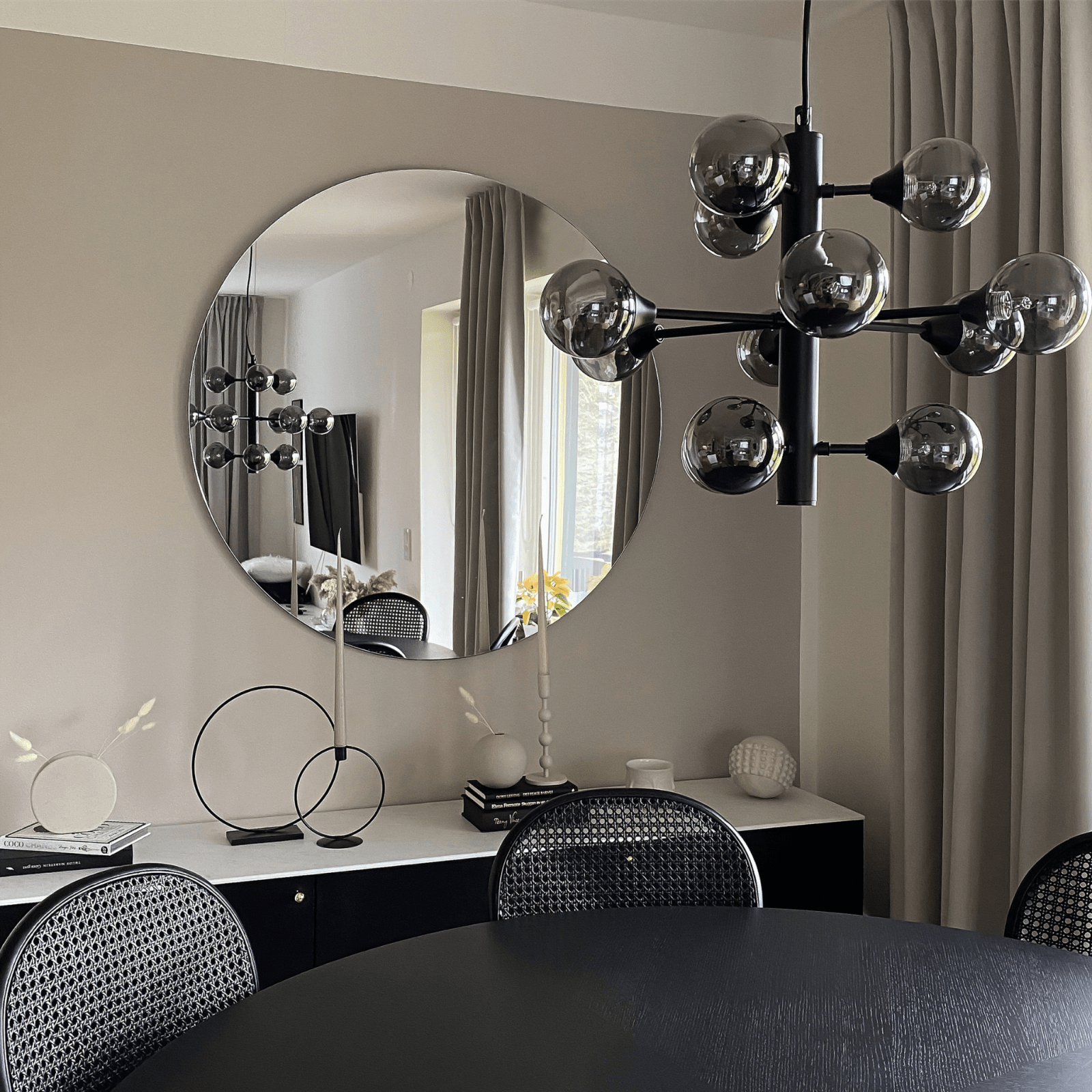 Aneta Lighting COSMOS taklampa 12 - arm, svart/rök - Azalea Home