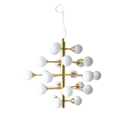 Aneta Lighting COSMOS taklampa 24 - arm, matt mässing/vit - Azalea Home