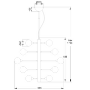 Aneta Lighting COSMOS taklampa 24 - arm, matt mässing/vit - Azalea Home