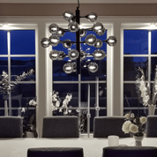 Aneta Lighting COSMOS taklampa 24 - arm, svart/rök - Azalea Home